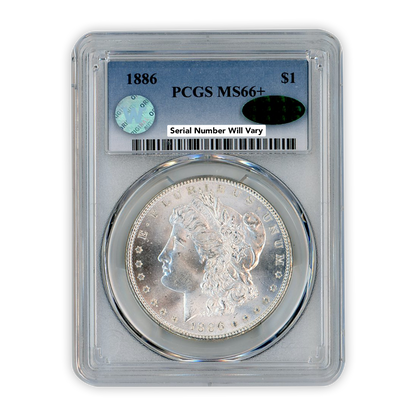 1886 Morgan Silver Dollar Philadelphia - CAC Label - PCGS MS66+ Sight White