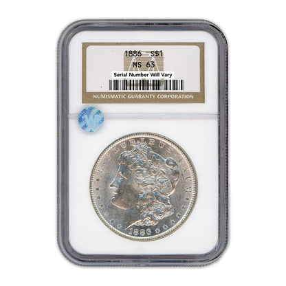 1886 Morgan Silver Dollar San Francsico - NGC MS63 Sight White