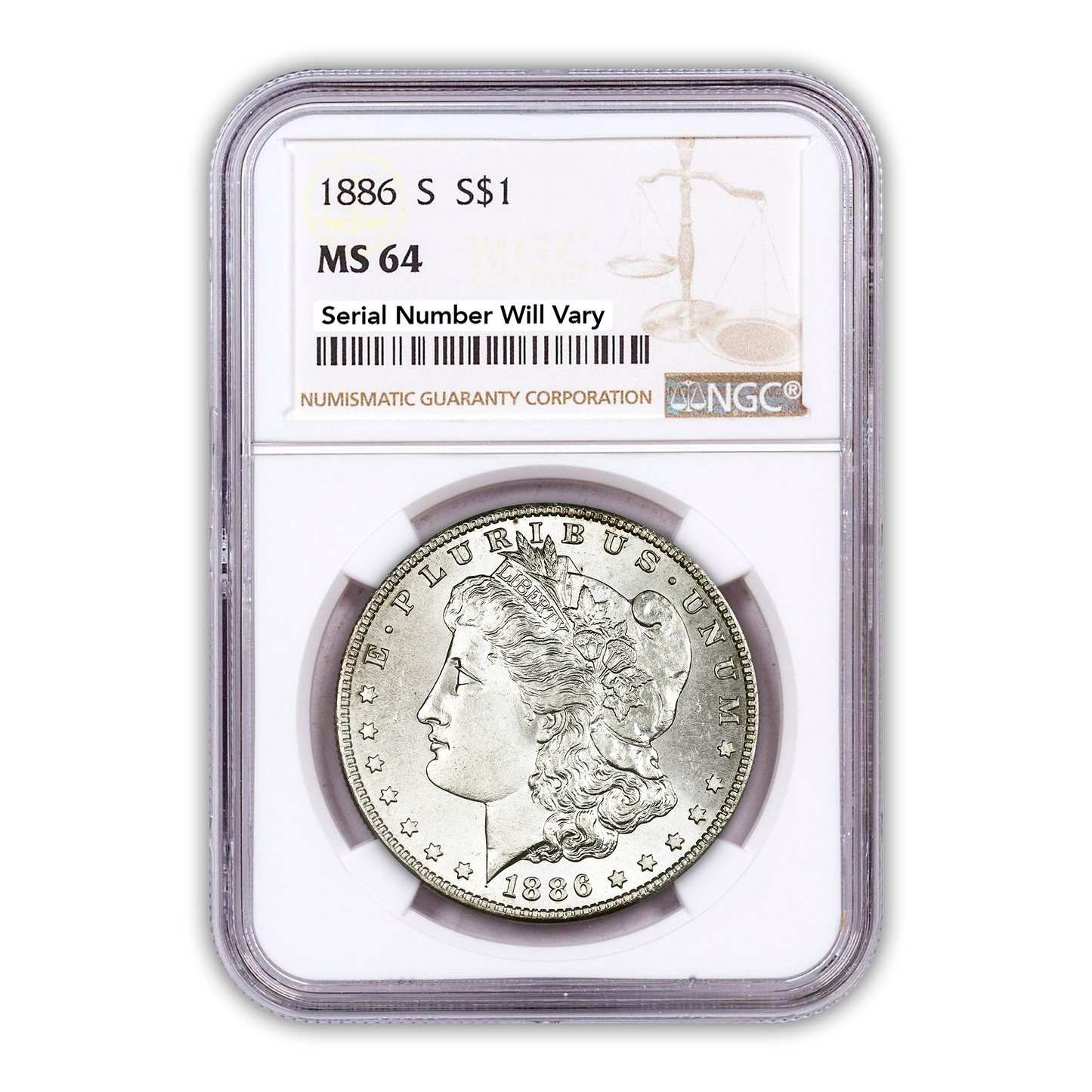 1886 Morgan Silver Dollar San Francisco - NGC MS64