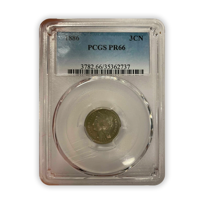 1886 Three Cent Nickel - PCGS PF66