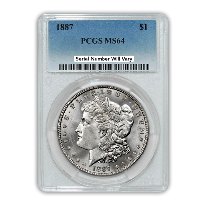 1887 Morgan Silver Dollar Philadelphia - PCGS MS64 Sight White