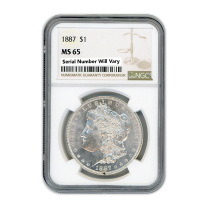 1887  Morgan Silver Dollar Philadelphia - NGC MS65