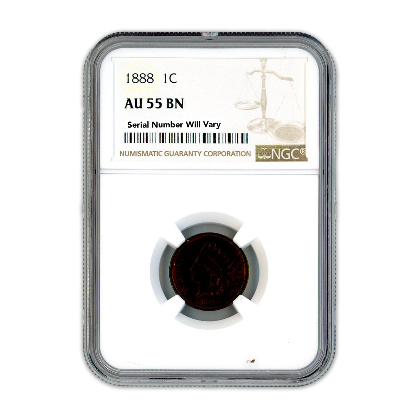 1888 Indian Cent -  AU55 BN