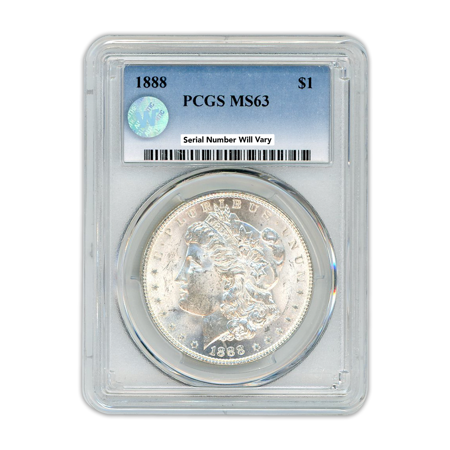 1888 Morgan Silver Dollar Philadelphia - PCGS MS63 Sight White