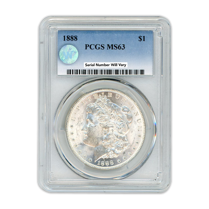 1888 Morgan Silver Dollar Philadelphia - PCGS MS63 Sight White