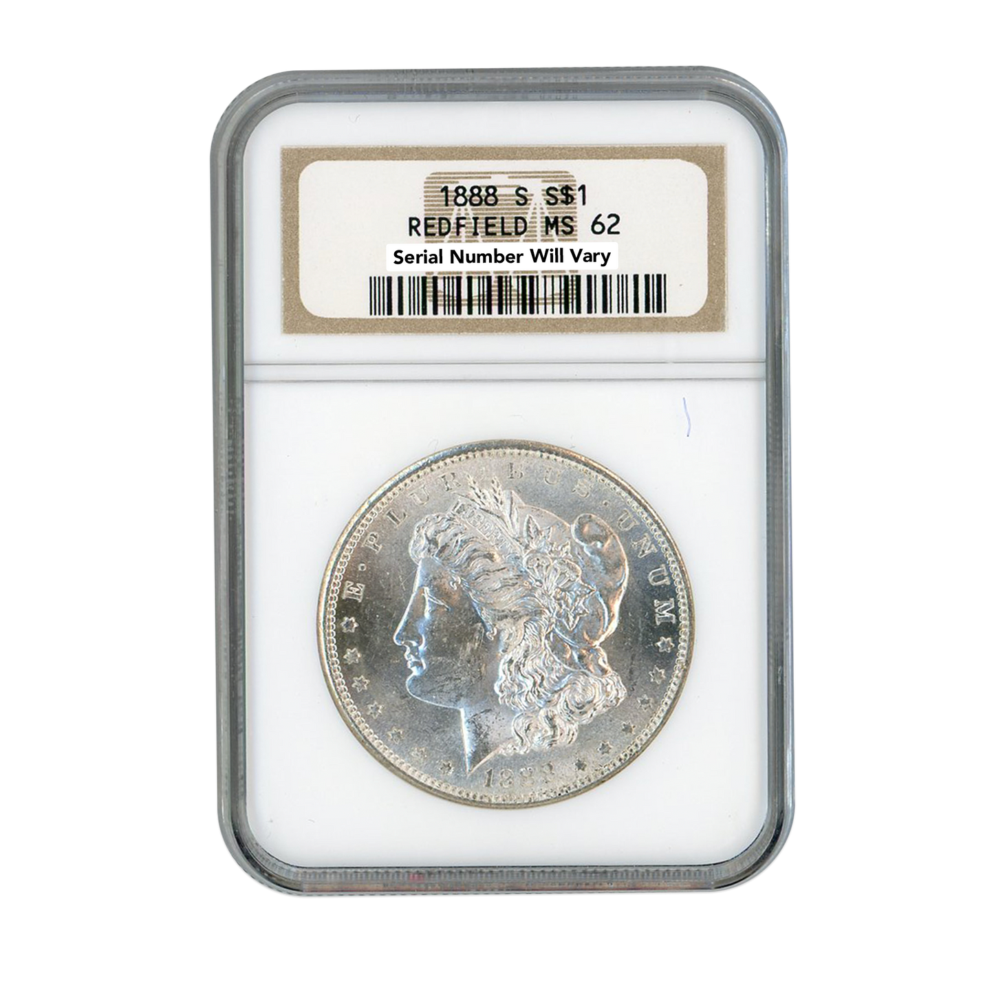 1888 S Silver Morgan Dollar Redfield San Francisco - NGC MS62