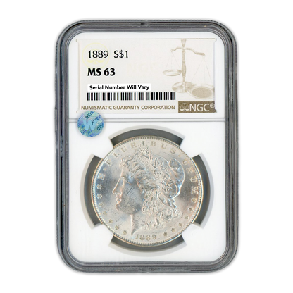 1889 Morgan Silver Dollar Philadelphia - NGC MS63 Sight White