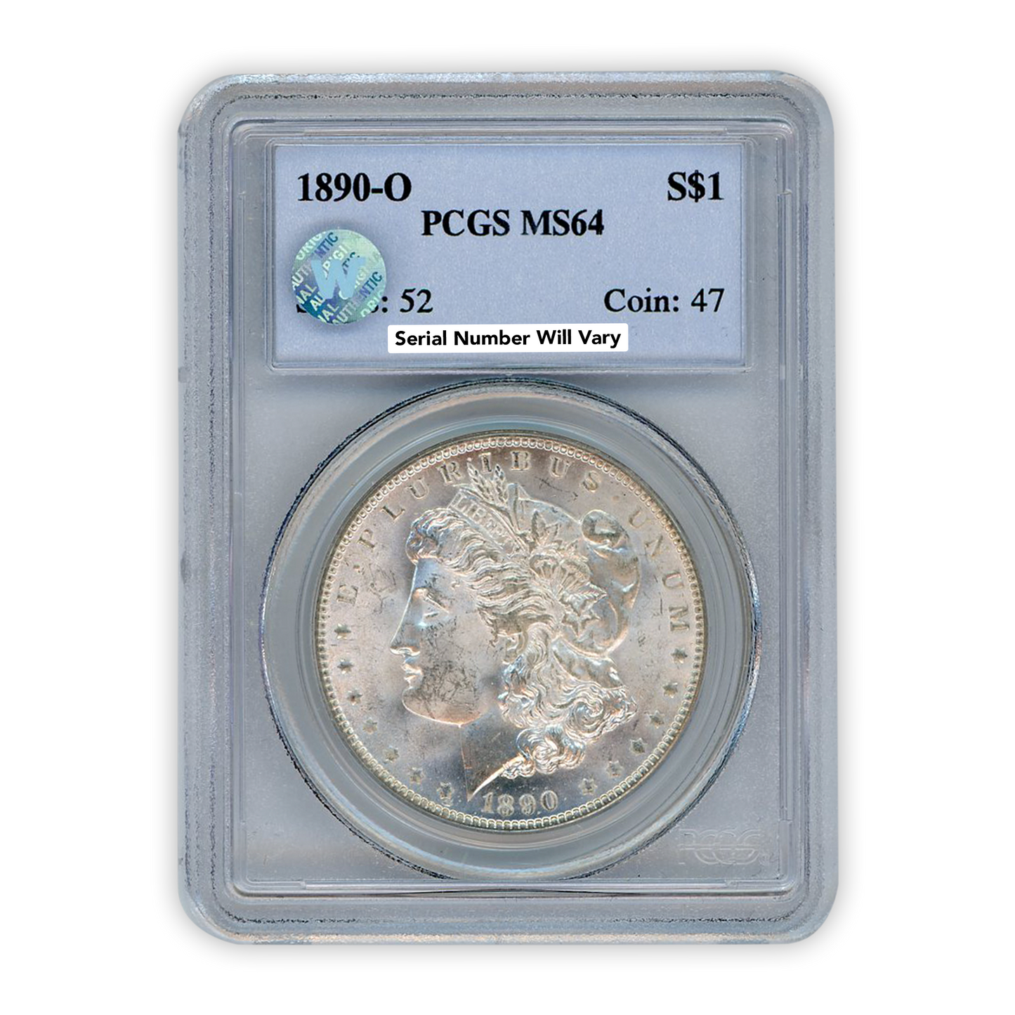 1890 Morgan Silver Dollar New Orleans - PCGS MS64 Sight White