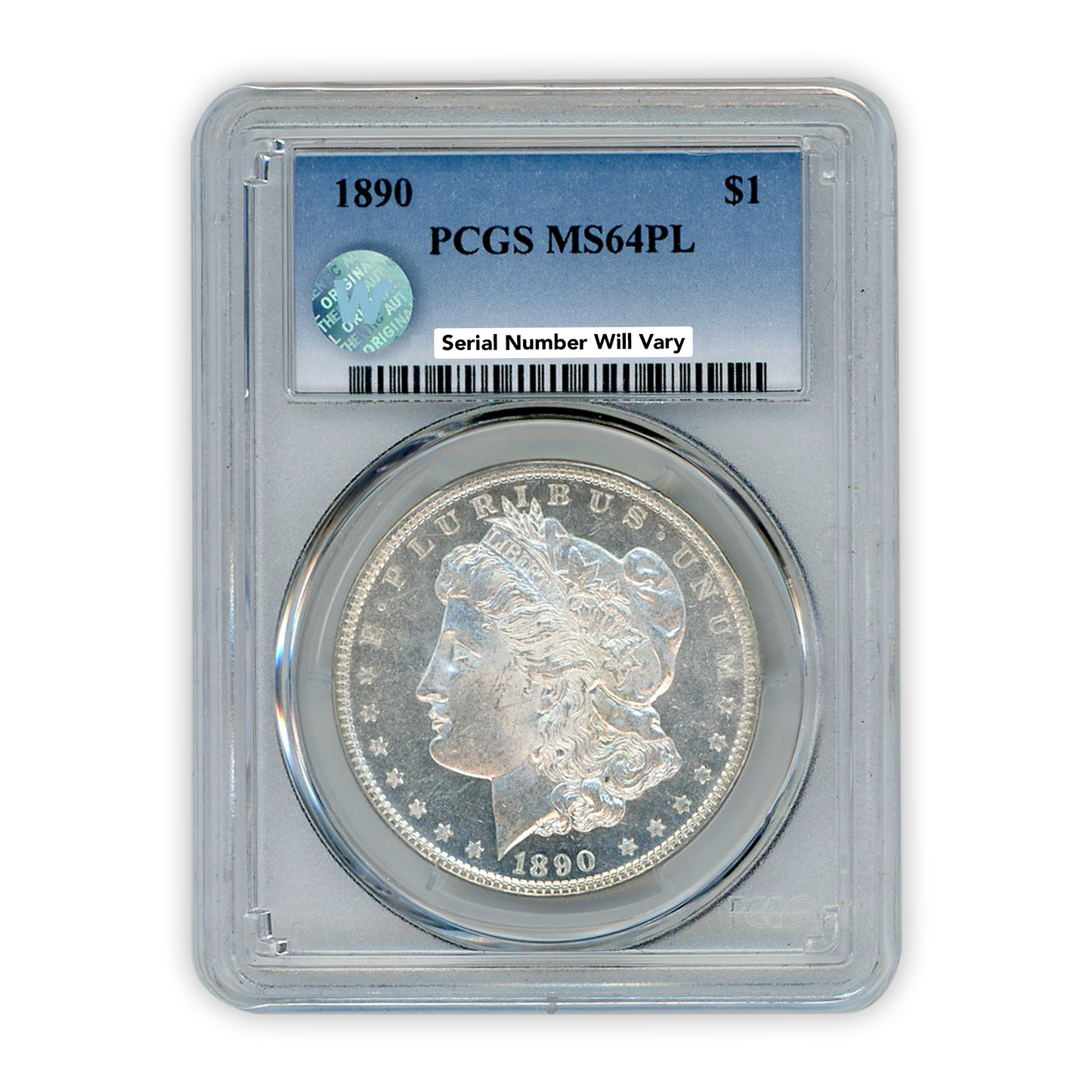1890 Silver Morgan Dollar Philadelphia PCGS MS64PL