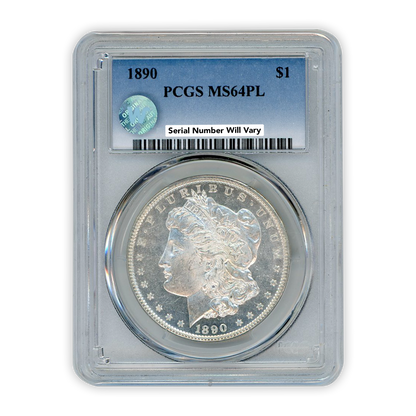 1890 Silver Morgan Dollar Philadelphia PCGS MS64PL