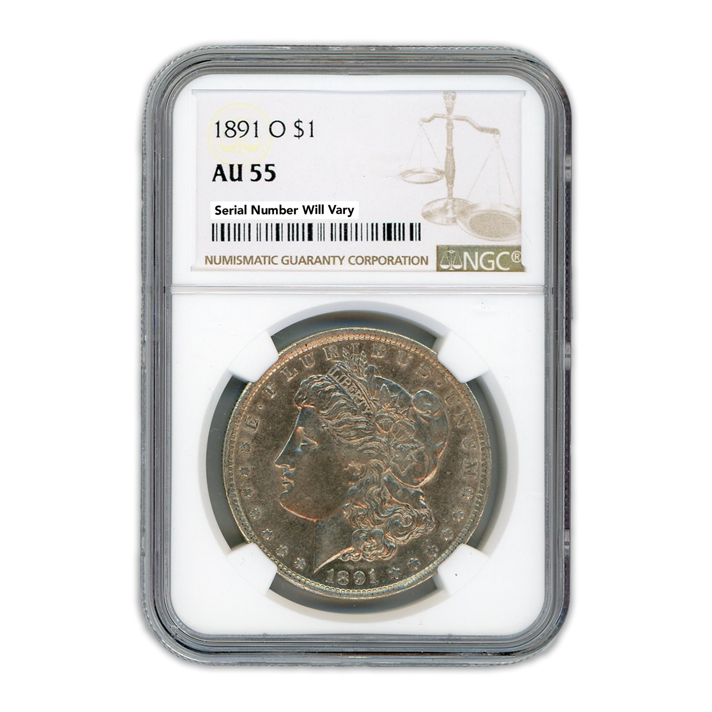 1891 Morgan Silver Dollar New Orleans - NGC AU55