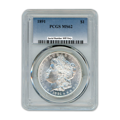1891 Morgan Silver Dollar Philadelphia - PCGS MS62