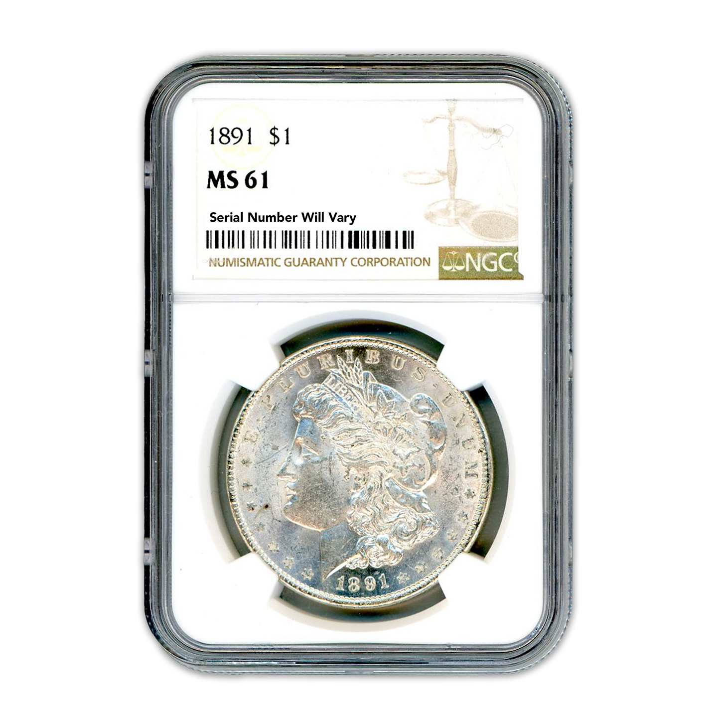 1891 Morgan Silver Dollar San Francisco - NGC MS61