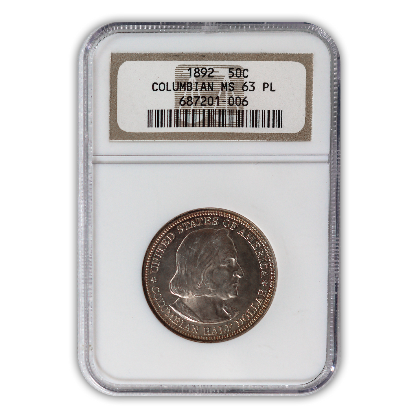 1892 Columbian Exposition Silver Half Dollar - NGC MS63PL