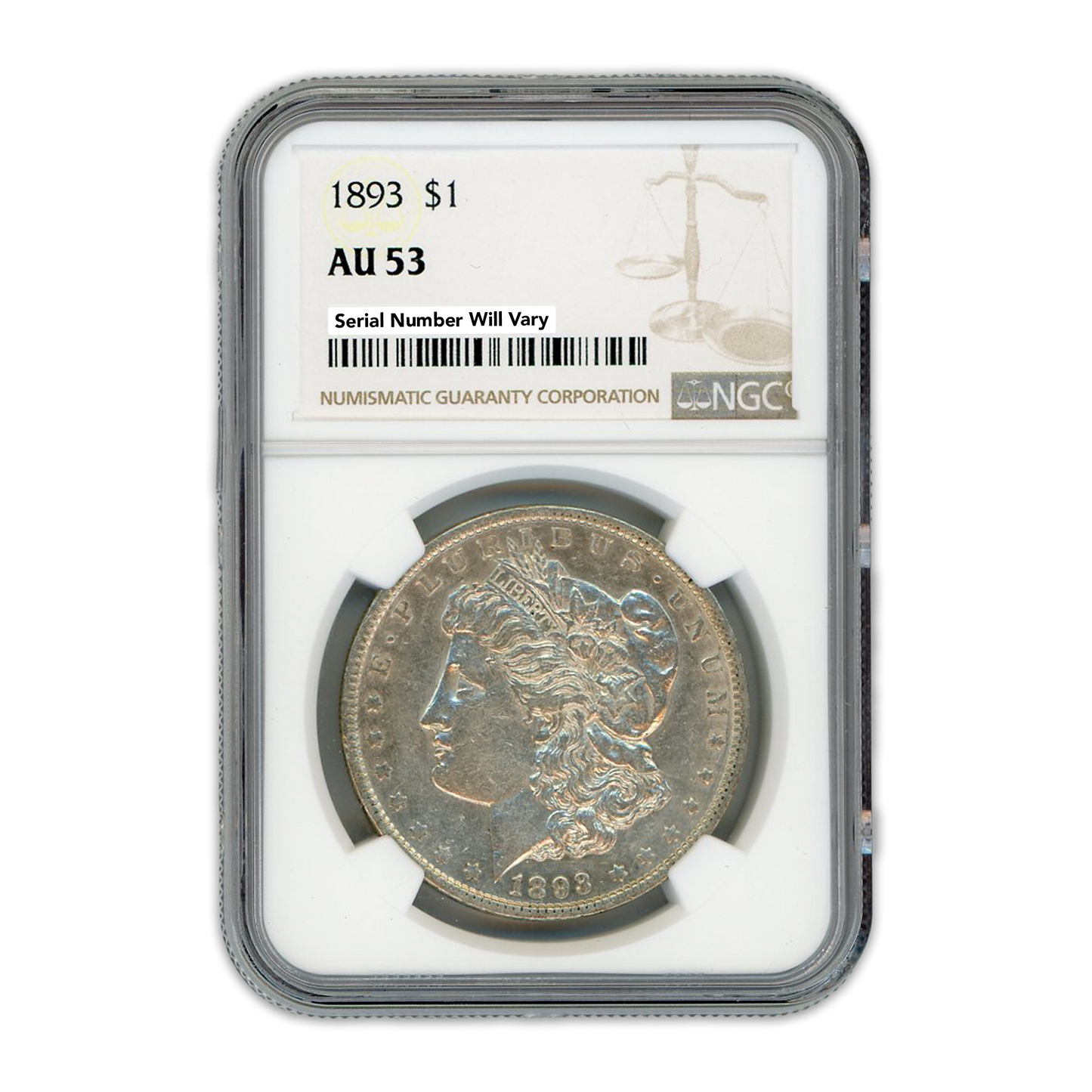 1893 Morgan Silver Dollar Philadelphia - NGC AU53