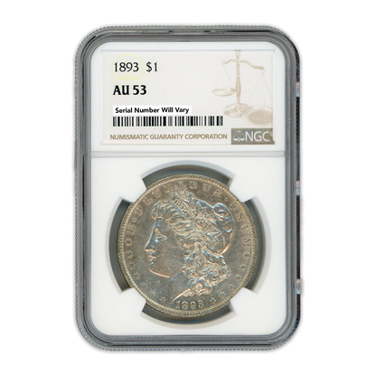 1893 Morgan Silver Dollar Philadelphia - NGC AU53