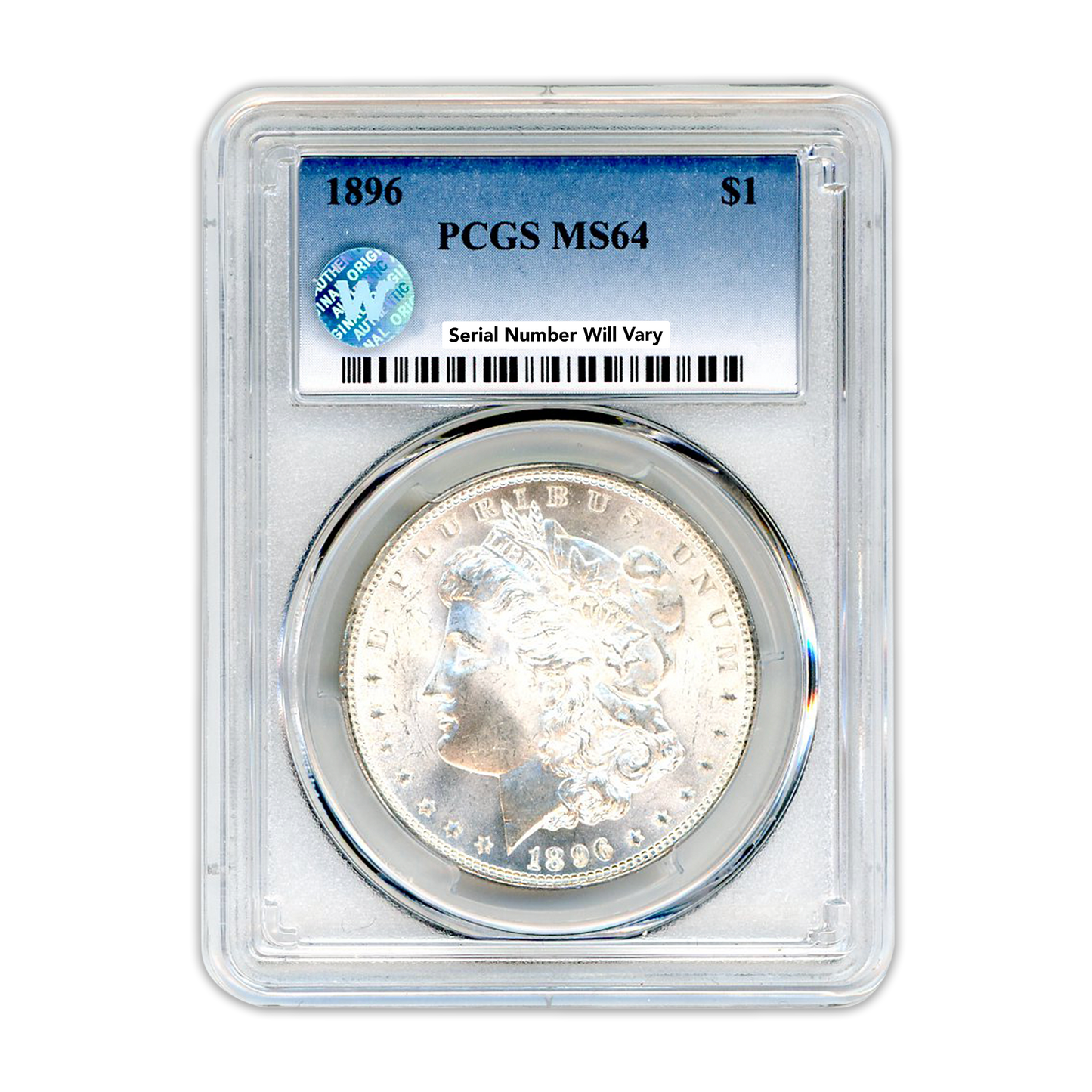 1896 Morgan Silver Dollar Philadelphia -  PCGS MS64 Sight White