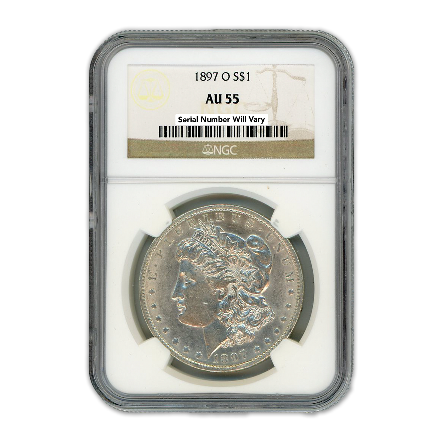 1897 Morgan Silver Dollar New Orleans - NGC AU55