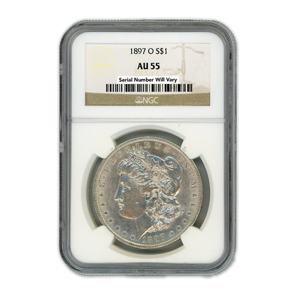 1897 Morgan Silver Dollar New Orleans - NGC AU55