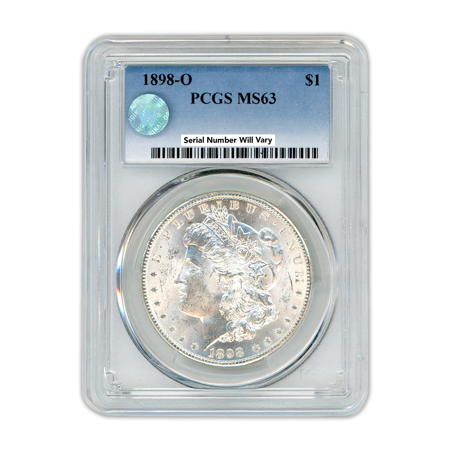 1898 Morgan Silver Dollar New Orleans - PCGS MS63 Sight White