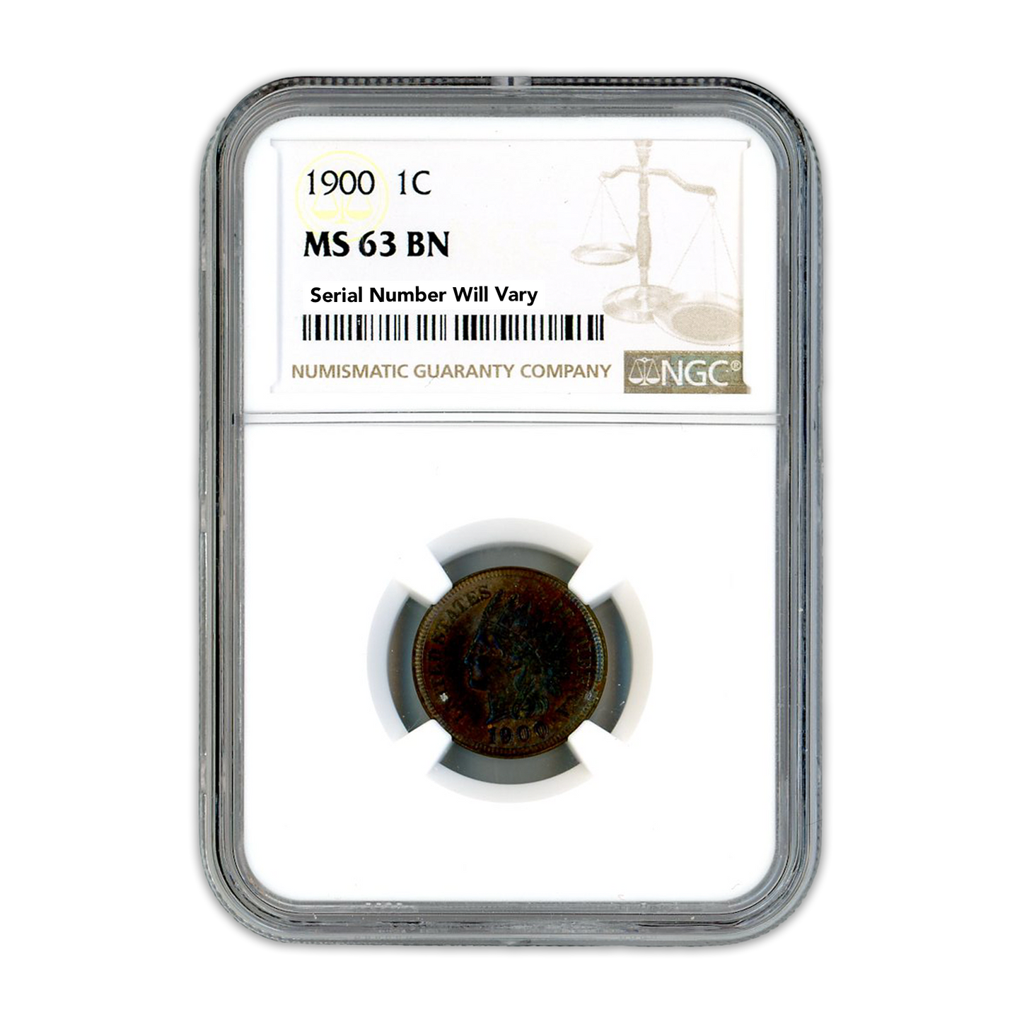 1900 Indian Cent NGC MS63 BN