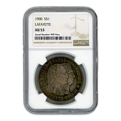 1900 Lafayette Commemorative Silver Dollar NGC AU53