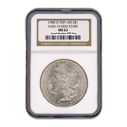1900 Morgan Silver Dollar New Orleans - Vam 15 DDO Stars NGC MS63