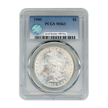 1900 Morgan Silver Dollar Philadelphia -  PCGS MS63 Sight White