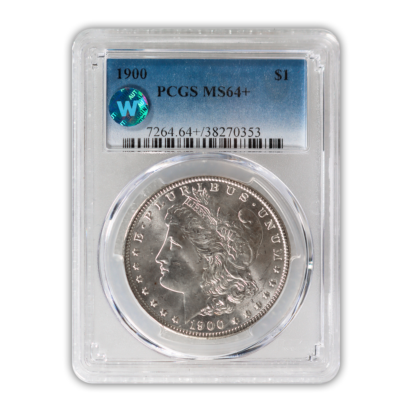 1900 Morgan Silver Dollar Philadelphia - PCGS MS64+ Sight White