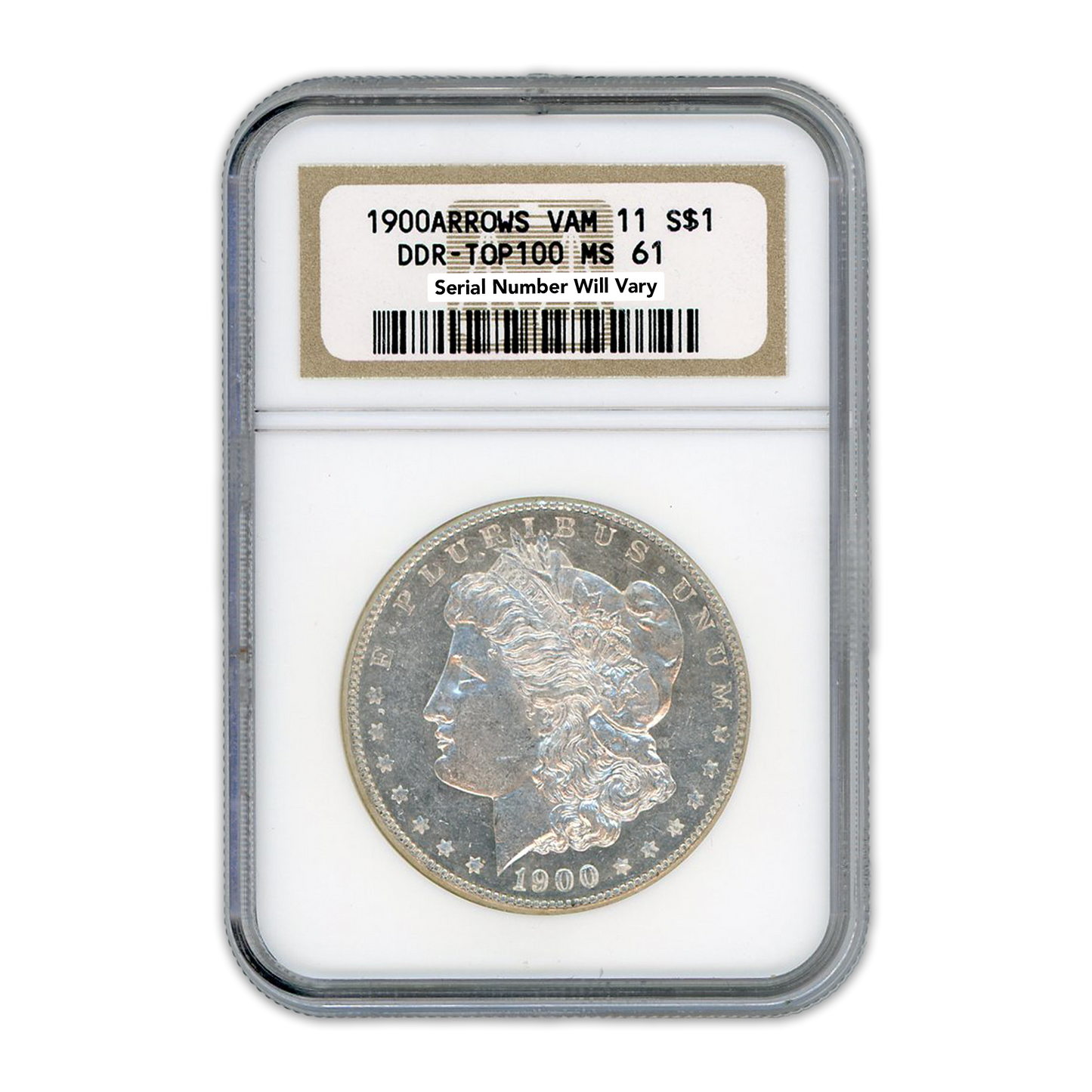 1900 Morgan Silver Dollar Philadelphia - Vam 11 DDR With Arrows -  NGC MS61