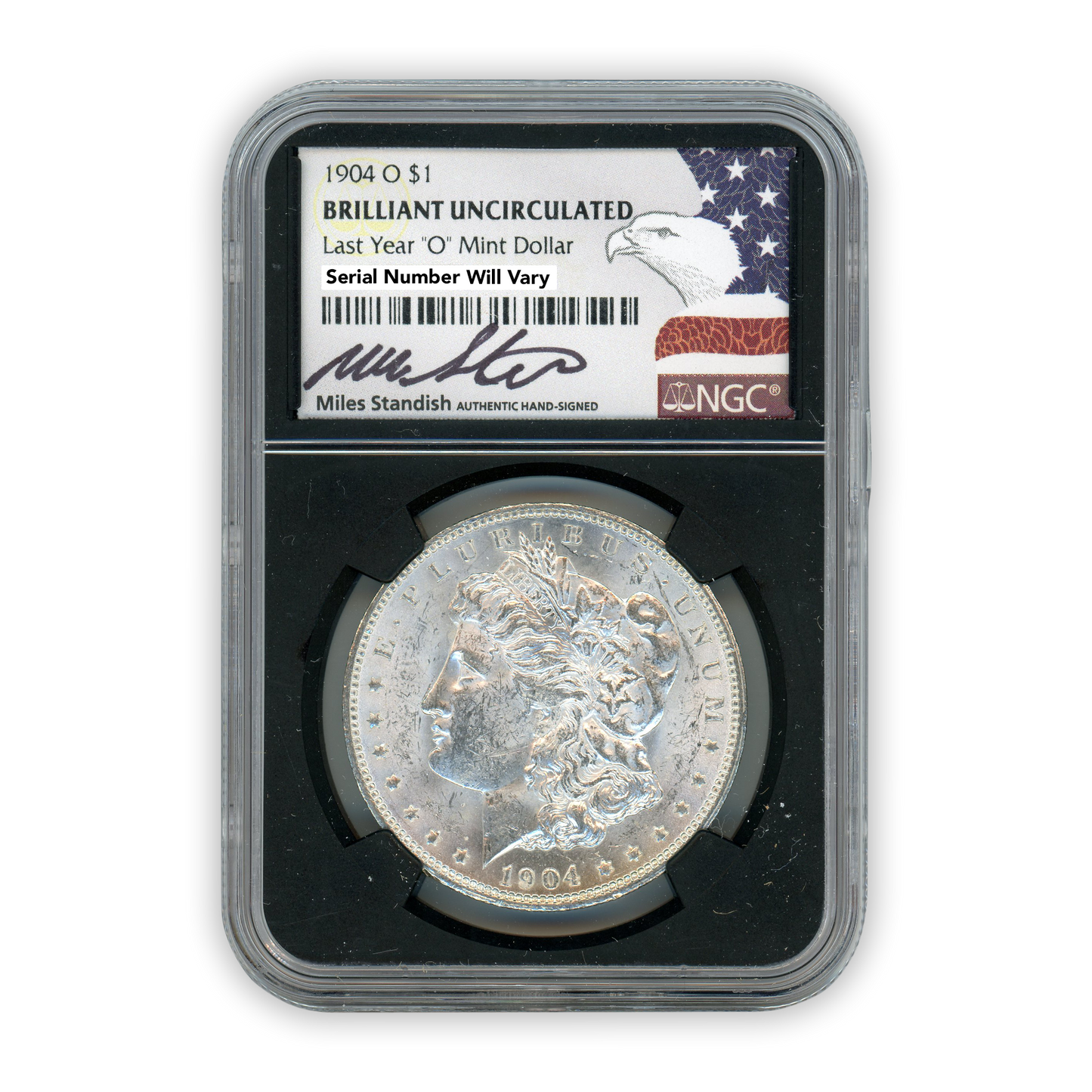 1904 Morgan Silver Dollar New Orleans - NGC Brilliant Uncirculated Standish Label