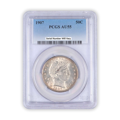 1907 Barber Half Dollar Philadelphia - PCGS AU55