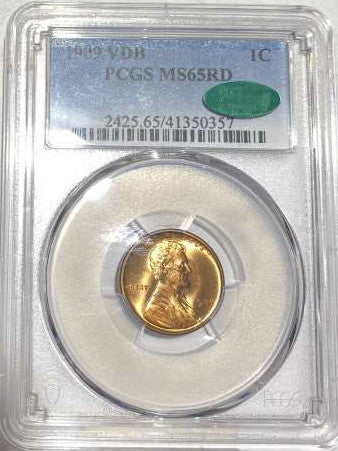 1909 VDB Lincoln Cent Philadelphia - PCGS MS65 RD CAC