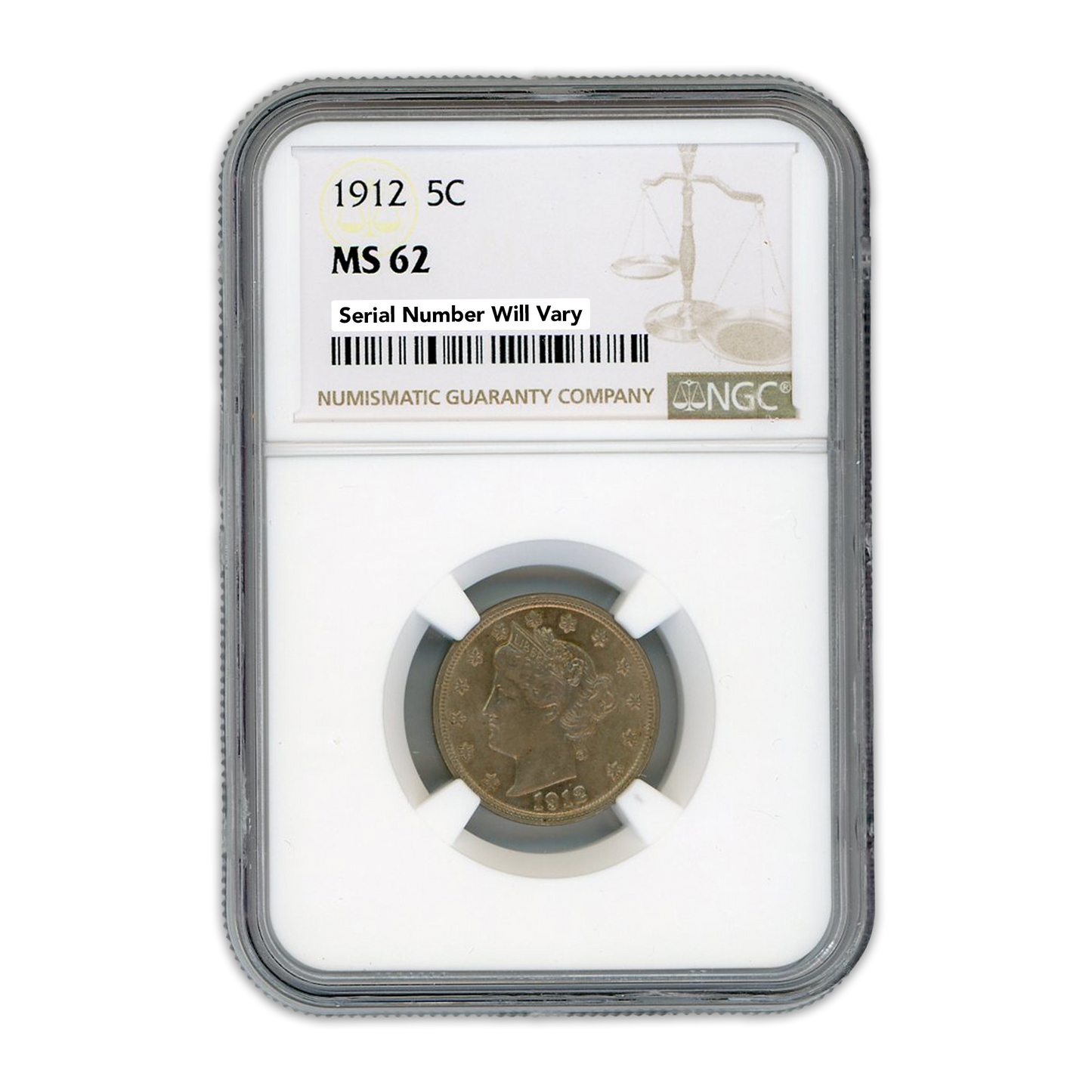 1912 Liberty Head Nickel NGC MS62
