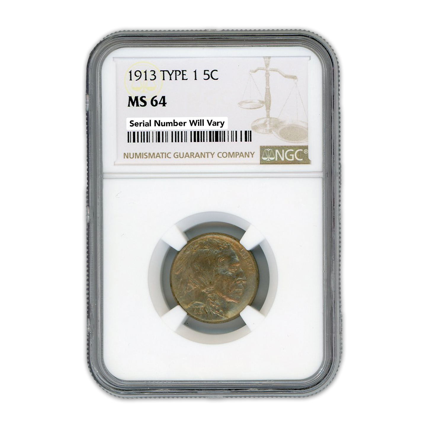 1913 Buffalo Nickel Type 1 NGC MS64