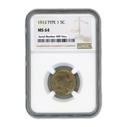 1913 Buffalo Nickel Type 1 NGC MS64