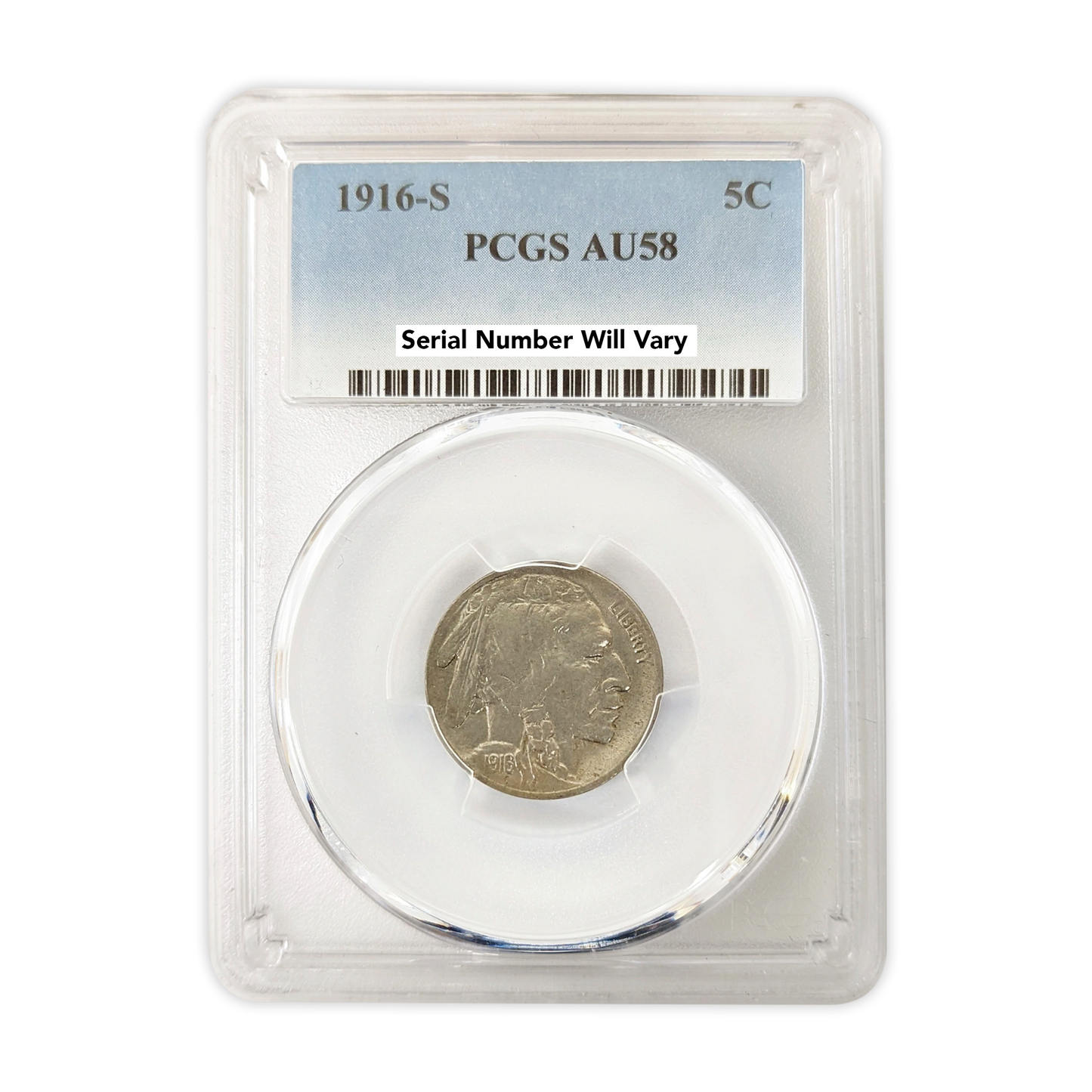 1916 S Buffalo Nickel San Francisco PCGS AU58