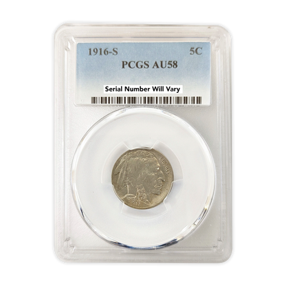 1916 S Buffalo Nickel San Francisco PCGS AU58