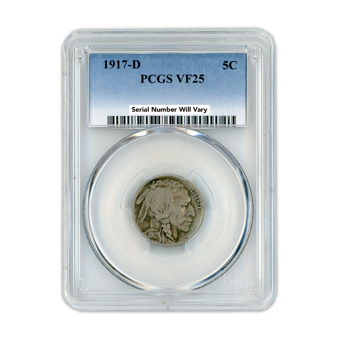 1917-D Buffalo Nickel PCGS VF25
