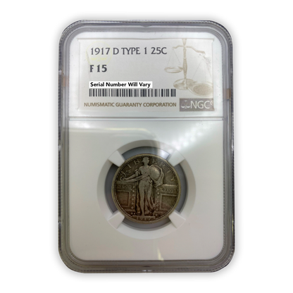 1917 Barber Quarter Dollar Denver - NGC F15