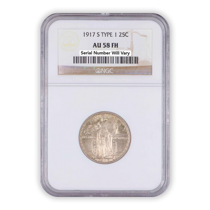 1917 S Standing Liberty Quarter San Francisco - NGC AU58 FH