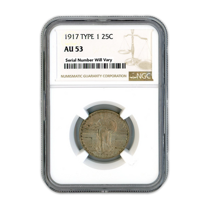 1917 Standing Liberty Quarter Type 1 - NGC AU53