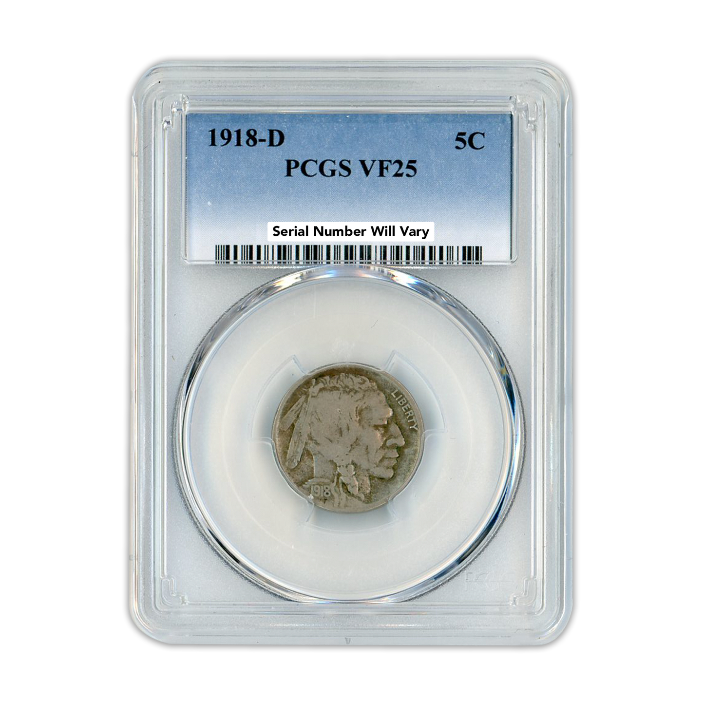 1918-D Buffalo Nickel PCGS VF25