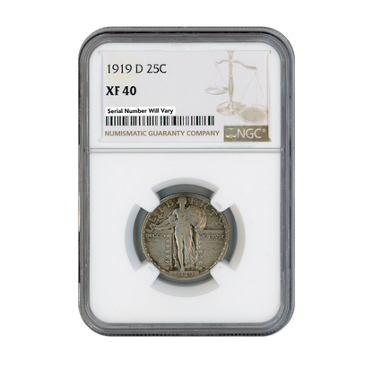 1919 D Standing Liberty Quarter Dollar - NGC XF40