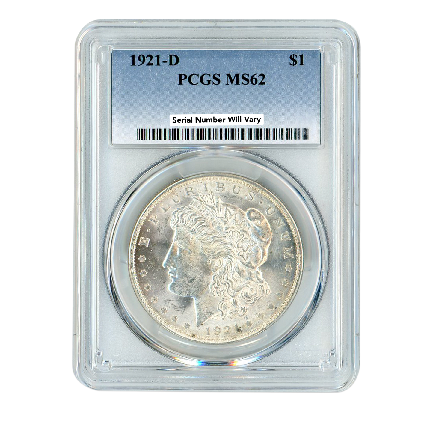 1921 D Morgan Silver Dollar Denver - PCGS MS63