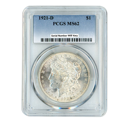 1921 D Morgan Silver Dollar Denver - PCGS MS63