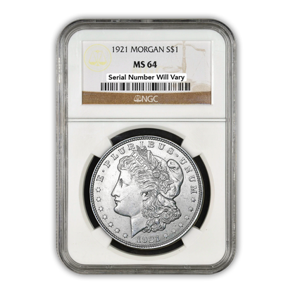 1921 Morgan Silver Dollar Philadelphia - NGC MS64