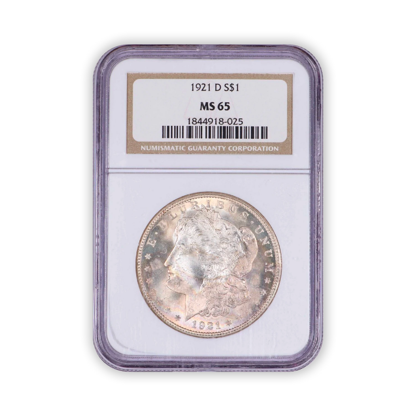 1921 Morgan Silver Dollar Denver- NCG MS65
