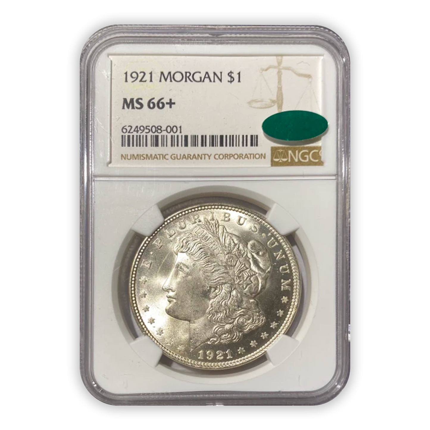 1921 P Morgan Silver Dollar Philadelphia - NCG MS66+ CAC