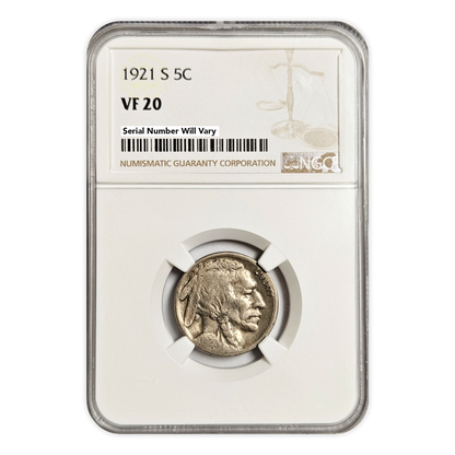 1921 S Nickel NGC VF20